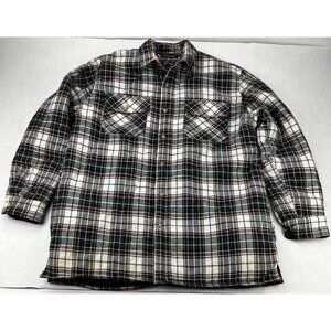 Timber Ridge Shirt Jacket Mens Large Plaid Quilted Flannel Heavyweight Coat Wint